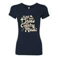 thumbnail image 2 of Wild Bobby, Y'all Need Jesus & Country Music, Pop Culture, Women Slim Fit Junior Tee, Navy, X-Large, 2 of 4