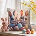 thumbnail image 1 of EGNMCR Easter Egg Floral Background Rabbits Pillowcase Polyester Sofa Decorative Cushion Cover Holiday Decorative Pillowcase Polyester Pillowcase, 1 of 6