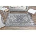 thumbnail image 3 of Freida FY45A Cornflower Vintage Farmhouse Dark Gray Area Rug, 2'6"x8', 3 of 5