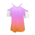 thumbnail image 6 of Patlollav Women Summer Tops Sexy Print Regular Starpless Mesh Short Sleeve V Neck Top, 6 of 7