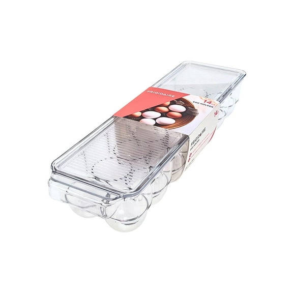 Frigidaire 14 Egg Holder with Lid, Refrigerator Egg Storage Container, Clear