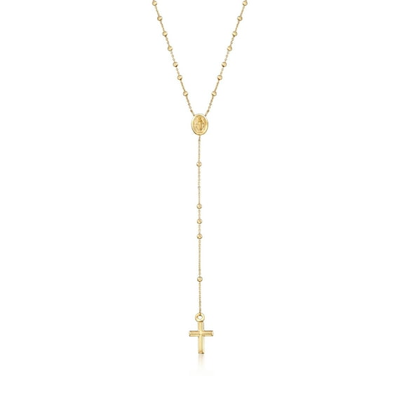Ross-Simons Italian 14kt Yellow Gold Miraculous Medal Rosary Necklace, Women's, Adult