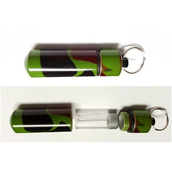 TWO Camo/Camouflage CREMATION URN Keychain/Keepsakes - Includes Velvet Pouch & Fill Kit