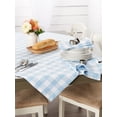 thumbnail image 6 of Contemporary Home Living Buffalo Check Rectangular Cotton Tablecloth - 104" - Baby Bue and White, 6 of 8