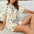 thumbnail image 4 of Rateoe Sushi and Rolls for 2 Piece Short Sleeves Pajama Sets Casual Lounge Sleepwear Ladies Pjs Sets with Pocket-Large, 4 of 6