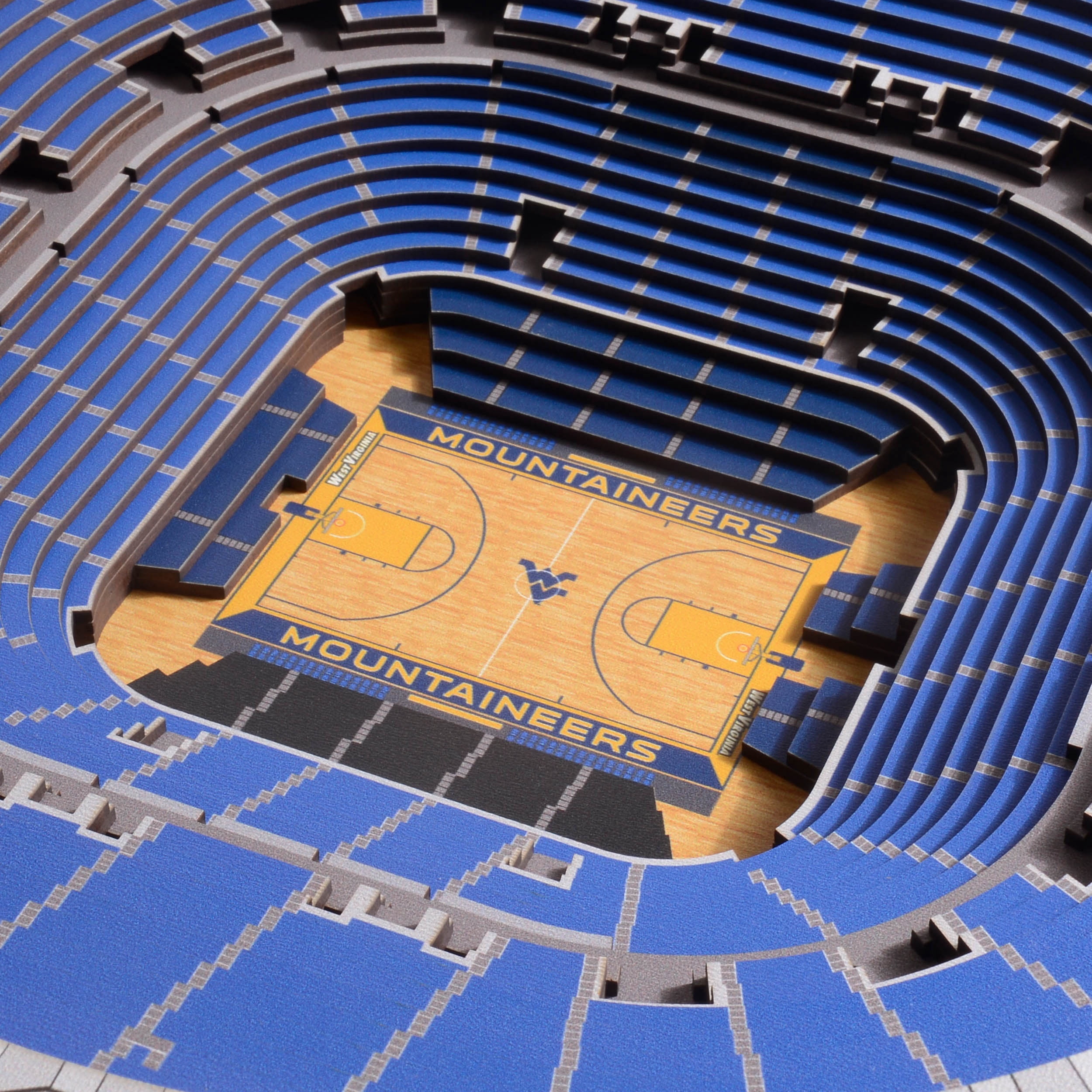 YouTheFan NCAA WV Mountaineers BB 25-Layer Stadiumview Wall Art