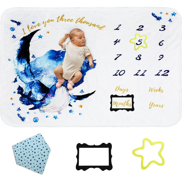 Baby blanket with months and name new arrivals