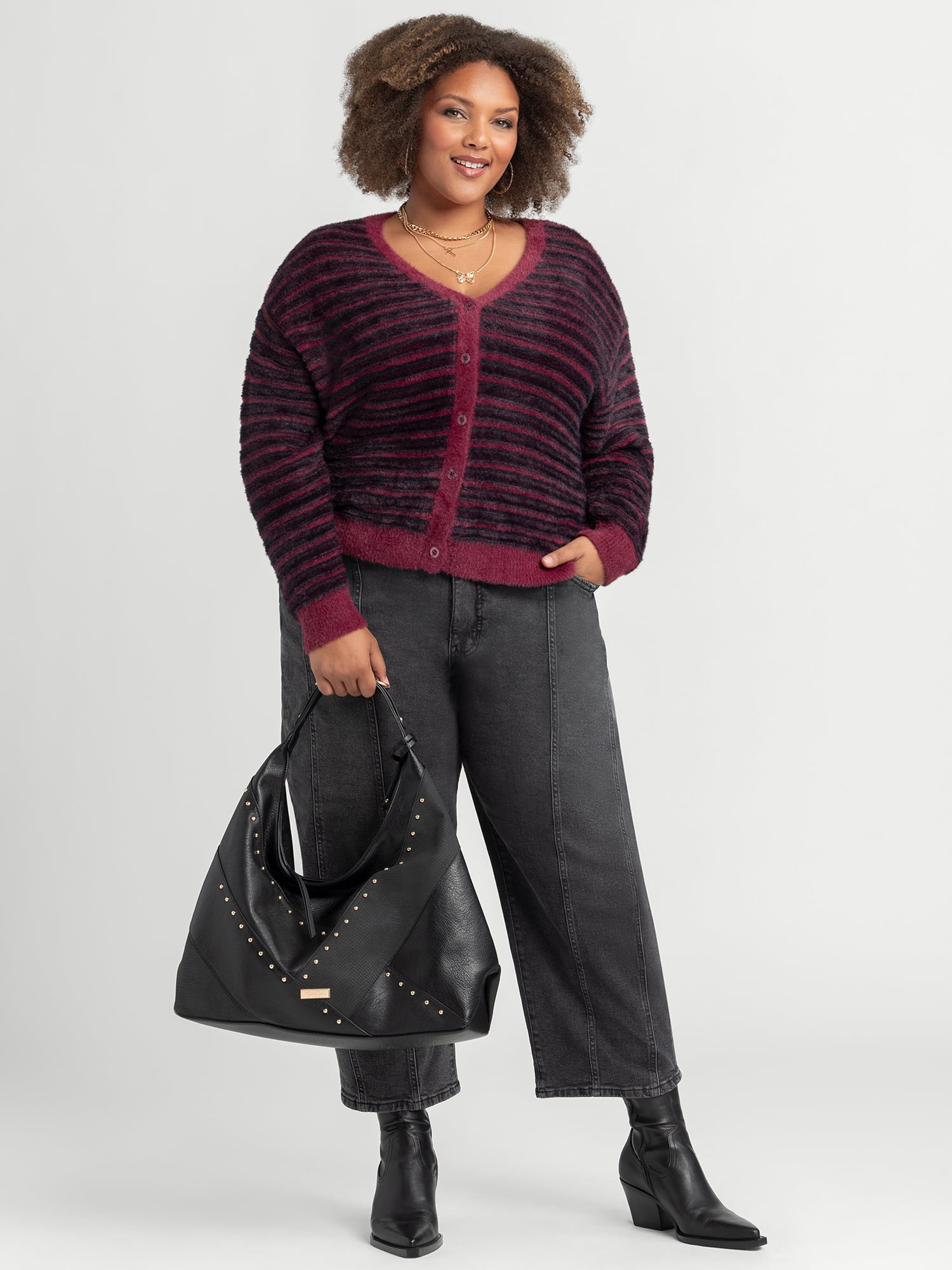 Jessica Simpson Women's Plus Dionne Eyelash Cardigan, Sizes 0X-4X