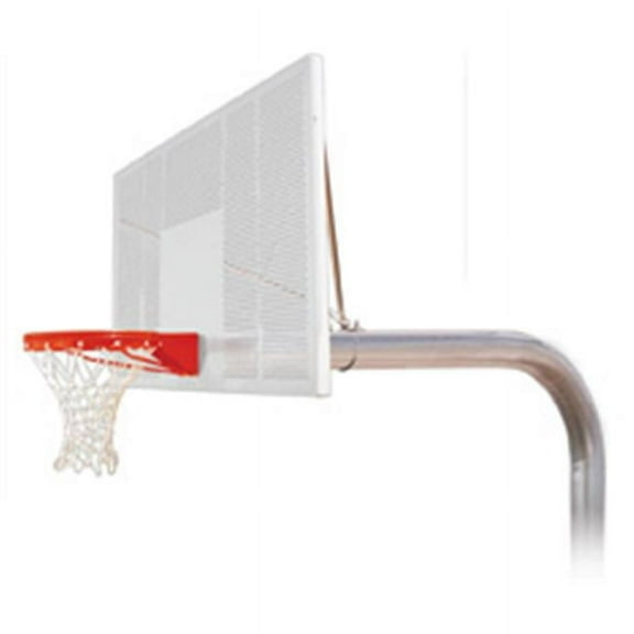Brute Intensity Steel-Aluminum In Ground Fixed Height Basketball System, Scarlet