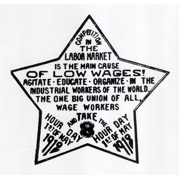 Poster Promoting The IWW Campaign For The Eight Hour Work Day 1912 History