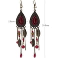 thumbnail image 3 of Bohemian Leaves Rice Beads Tassel Drop Earrings.Vintage Long Chain Tassel Dangle Earrings Indian Style Jewelry Gifts for Women, 3 of 5