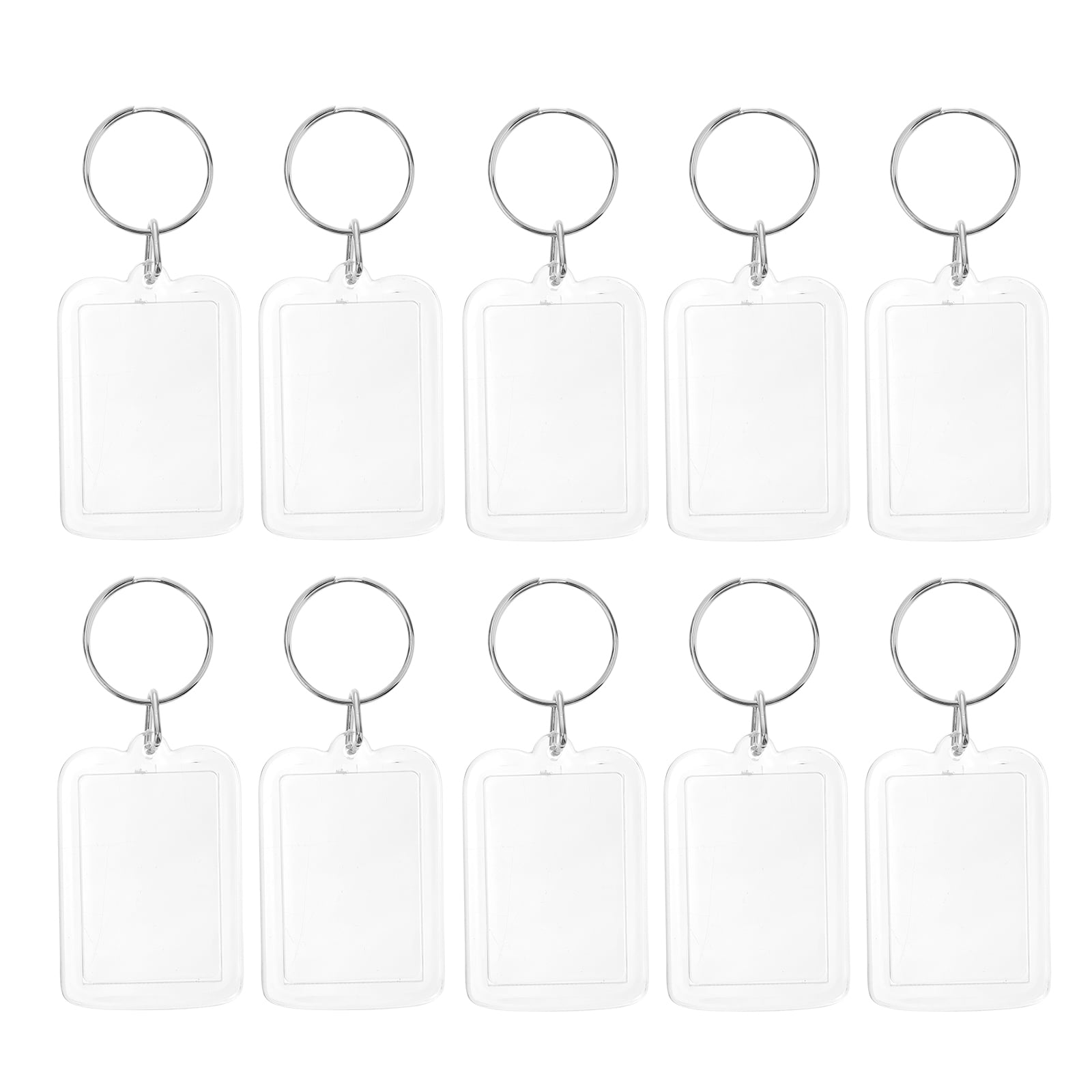 Homemaxs Keychain Photo Picture Holder Keyring Insert Blank Frame