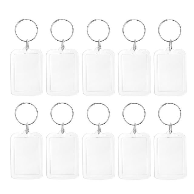 Homemaxs Keychain Photo Picture Holder Keyring Insert Blank Frame
