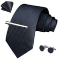 thumbnail image 4 of Ties for Men Formal Business Necktie Set Pocket Square Cufflinks Tie Clip Set Gift Box Wedding Party, 4 of 7