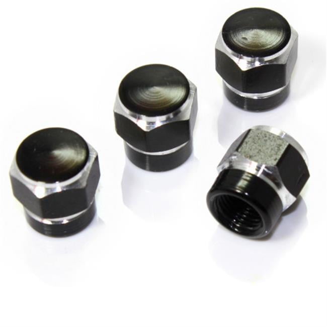 Black Hex Wheel Tire Pressure Air Stem Valve Caps Pack 4 Walmart