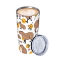 thumbnail image 3 of Vaso de acero inoxidable con tapa y diseño de capibaras, de 20 oz, portátil, para viaje, 3 of 7