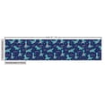 thumbnail image 3 of Ambesonne Cartoon Fabric by the Yard Upholstery, Dinosaur Doing Yoga Poses, 1 Yard, Indigo Turquoise and Rose, 3 of 5