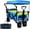 Blue-Green, variant on Collapsible Wagon Cart with Removable Canopy, 140L Folding Wagon for All-Terrain with Brake, Heavy Duty Utility Wagon for Camping Beach Shopping