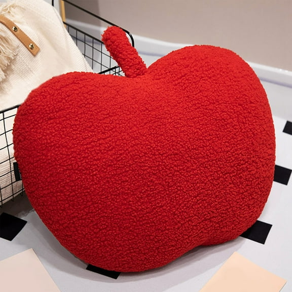 Christmas Apple Pillow,Soft Red Apple Shaped Pillow,Cute Soft Bunny Room Decorative Throw Pillow,Apple Stuffed Cushion for Couch Bed Kid Girls Women Xmas,Christmas Clearance