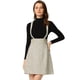 thumbnail image 1 of Vestido informal a cuadros para mujer, falda con tirantes de tweed de cintura media Blanco S, 1 of 6