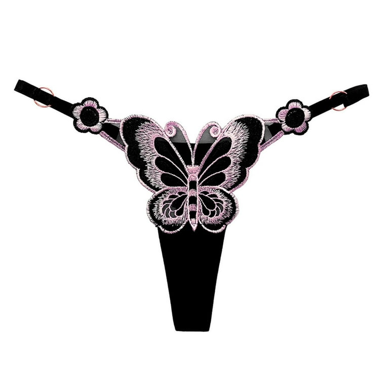 Aoochasliy Deals Ladies Underwear Butterfly Briefs Lingerie Thongs Panties  Hi-Cut Hollow Out Briefs 