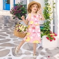 thumbnail image 6 of Girls Short Sleeve A-Line Dress Bow Ribbon and Orange Play Dress Sizes 2T, 6 of 8