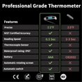 thumbnail image 2 of Meat Thermometer Digital Waterproof Instant Read Thermometer for Cooking ?/? Convertible, Food Thermometer with Backlight, Cooking Thermometer for Kitchen Auto-Rotating Display Grey, 2 of 5