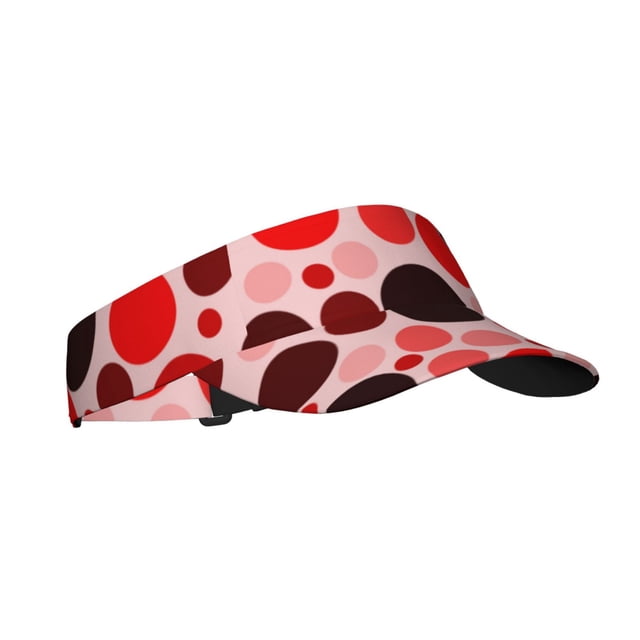 ZICANCN Visières de Soleil pour Femmes et Hommes, Chapeaux de Plage Sans Couture à Pois Rouges, Chapeau de Sport pour Golf Tennis Course