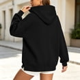 thumbnail image 7 of Women's Zip Up Sweatshirts Oversized Fashion Half Zip Hoodie Long Sleeve Drawstring Sweatshirt Side Split Loose Fall Tops, 7 of 7