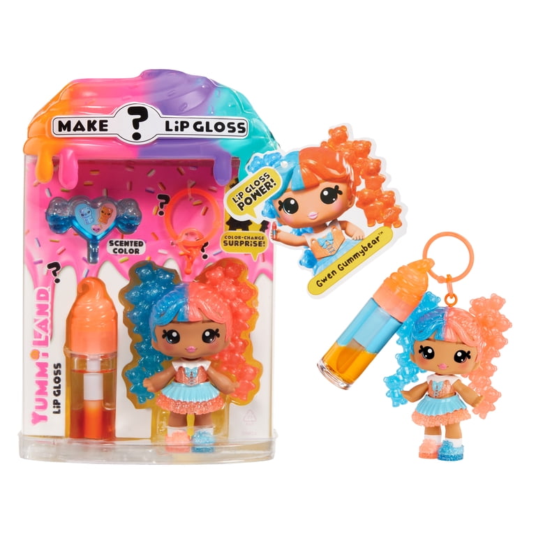 Yummiland Lip Gloss Doll: Mystery Color Change Gwen Gummybear, DIY Lip  Gloss + Removable Keychain, Cosmetic Play, Collectible, Ages 4+