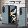 thumbnail image 4 of ELEHOLD for Samsung Galaxy Z Fold 4 Case, Luxury Leather Material with Built-in Screen Protector Full Body Shockproof Protective Case for Samsung Galaxy Z Fold 4 5G 2022, Cyan, 4 of 10