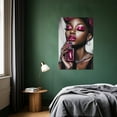 thumbnail image 2 of AVOI Pink African American Wall Art Black Women Art Wall Decor Elegant Woman Canvas Prints Fashion Charm Girl Poster for Female Bedroom Home Frame: 8x10in, 2 of 6