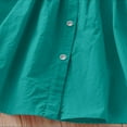 thumbnail image 7 of ShomPort Kids Girls Cotton Dress with Pockets Summer Breathable Round Neck Short Sleeve Button Midi Dress, 7 of 7