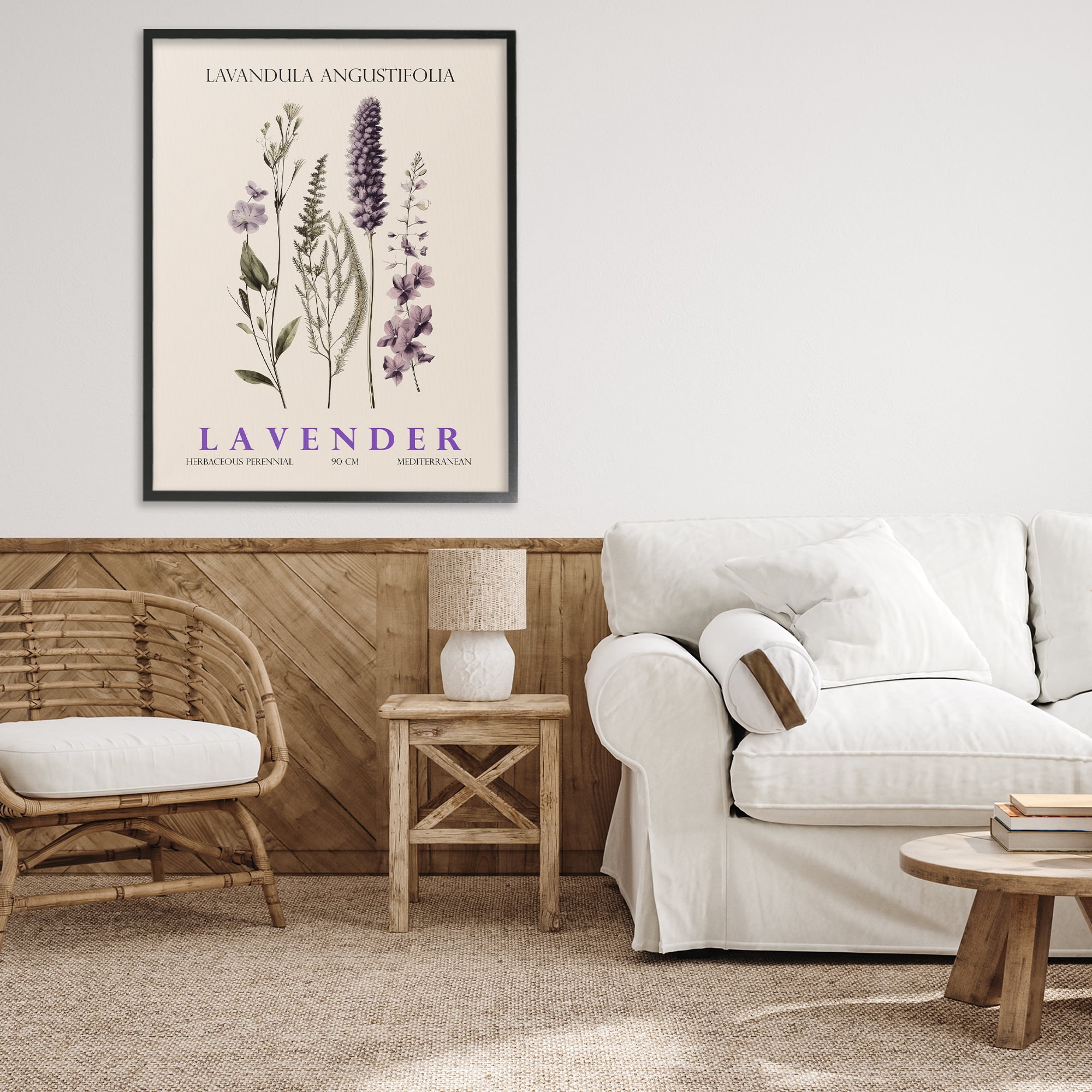 Stupell Industries Natural Lavender Bundle Black Framed Giclee Art, design by Christopher Giampietro