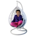 thumbnail image 4 of M&M Sales Enterprises Inc Children's Swoon Pod Hanging Chair Swing in White, 4 of 8