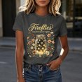 thumbnail image 4 of Plus Size Women's Firefly Print Short Sleeve T-Shirt Mason Jar Floral Botanical Graphic Tee Cottagecore Country Summer Nature Top Shirt, 4 of 5