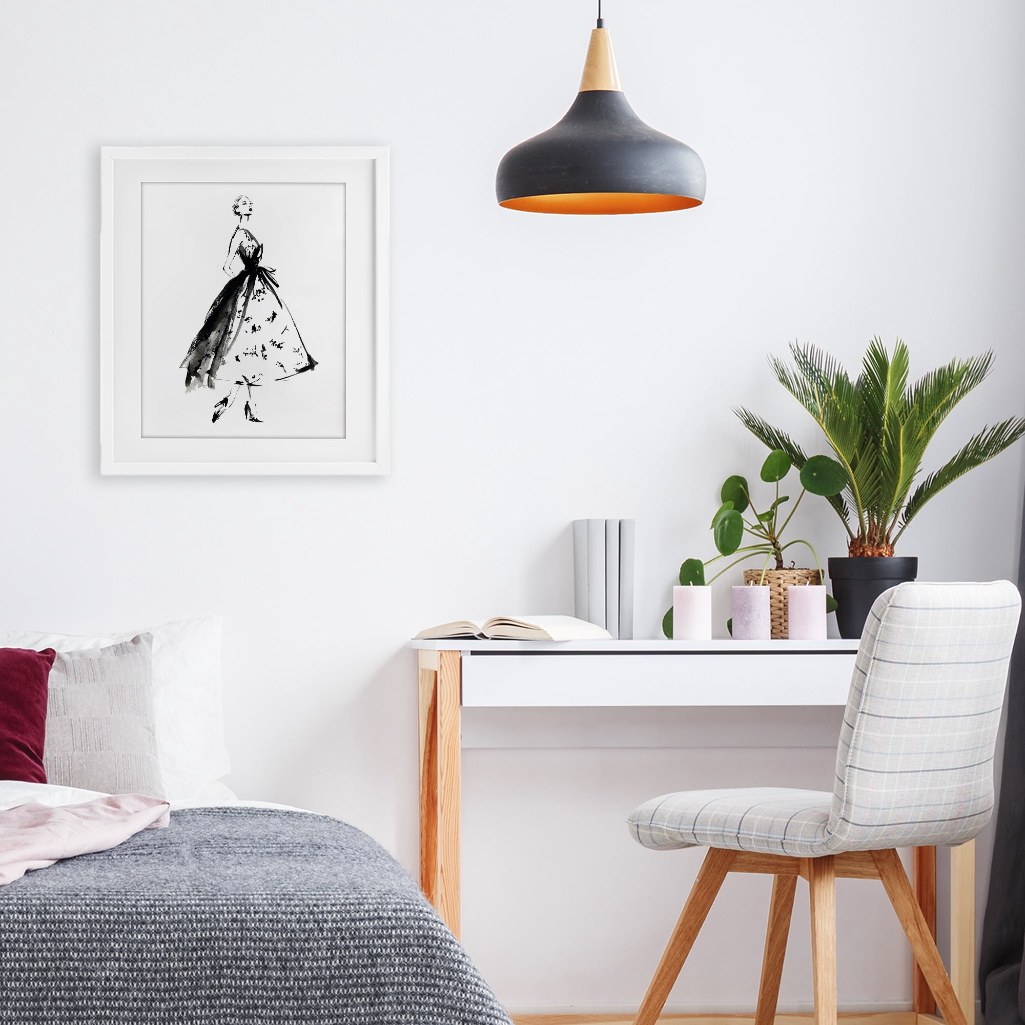 Stupell Industries Ethereal Couture Contour White Framed Print Under Glass, design by Svetlana Aleynikova