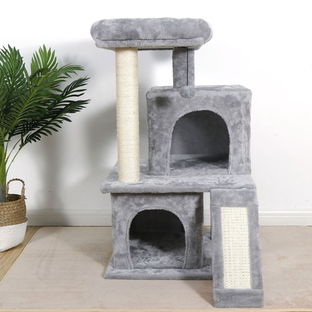SONGMY 55" Cat Tree Condo Tower, Beige Cat Activity Center for Small Medium Cats