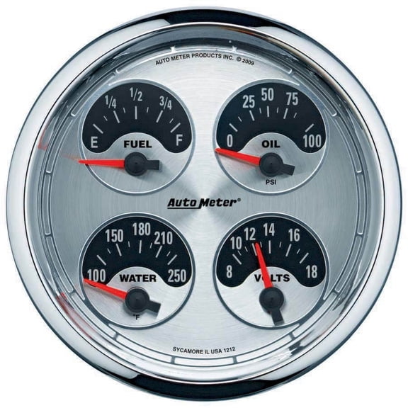 Auto Meter 1212 American Muscle 5" Short Sweep Electric Quad Gauge