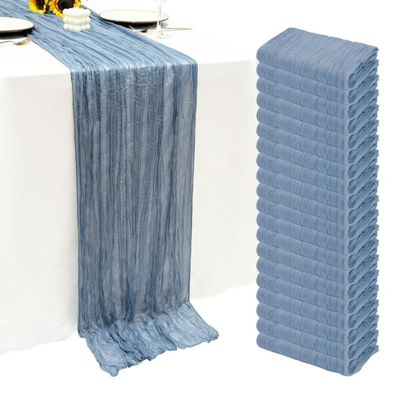 Tapete de mesa Seveups, color azul empolvado, 55 x 300 cm, paquete de 20