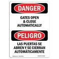 thumbnail image 1 of SignMission OS-DS-A-1218-VS-1282 12 x 18 in. OSHA Danger Sign - Gates Open & Close Automatically Bilingual, 1 of 1