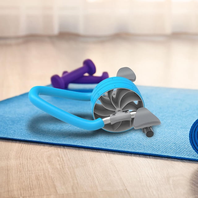 Rueda de rodillo Ejercicio Entrenamiento de fuerza, Gimnasio Mujeres Hombres Entrenamiento, Culturismo Azul Sharpla Rueda de rodillos abdominales