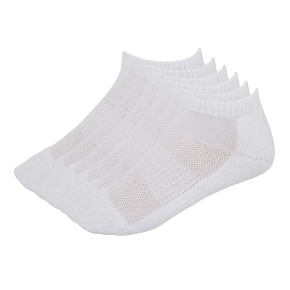 MANARC Men Women Cotton No Show Mesh Socks Low Cut Soft Comfortable Durable Breathable Reinforced Double Layer Cushioned 3 Pack White.