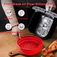 thumbnail image 3 of Air fryer Silicone Liners Reusable, 7.5IN Air Fryer Silicone Pot, Foldable Silicone Air Fryer Basket with Silicone Oven Mitts （Red）, 3 of 5