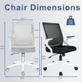 thumbnail image 6 of Office Chair with Flip-up Armrests Ergonomic Computer Desk Chair Foldable Mesh Task Chair with Wheels Adaptive Lumbar Support Swivel Tilt Comfortable Study Chair for Student, 6 of 8