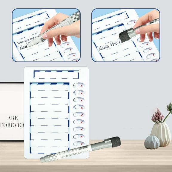 Magnetic Chore Chart for Kids - ADHD Routine Checklist & Task Board with Dry Erase Markers, Customizable Responsibility Chart for Multiple Kids, 16.5 x 12 Inch