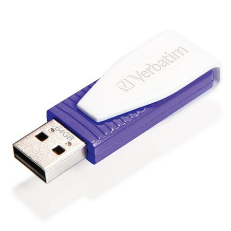 Verbatim 49816 64gb Store N Go Flash Drive Ext Usb 2.0 Purple Swivel Capless Verbatim 49816 64gb Store N Go Flash Drive Ext Usb 2.0 Purple Swivel Capless
