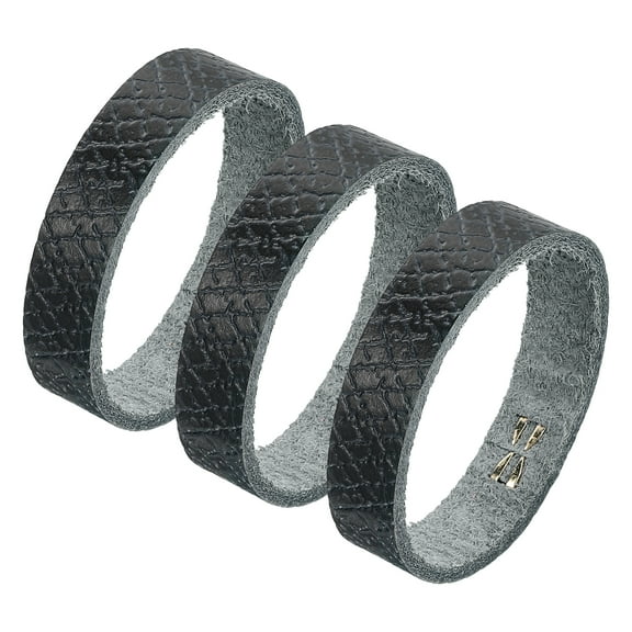 Uxcell 3 Pack Leather Belt Loop Keeper for 1.57 Inch Wide Belt, Black, 4.53x0.39inch