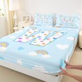 thumbnail image 4 of jejeloiu Rainbow Love Monogrammed W Bed Sheets For Kids,Colorful Heart Letter Design King Sheets For Girls,4 Pieces, 4 of 6