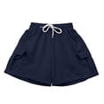 thumbnail image 3 of Girl's Wide Leg Shorts Cargo Casual Shorts Elastic Summer Bottoms with Pockets 5 16 Years Gymnastics Shorts for Girls 4t 13-14 Years, 3 of 9